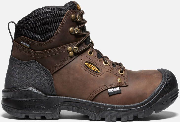 Keen Men's Waterproof Independence 6" Boot (Soft Toe) Size 10.5 Wide In Dark Earth Black