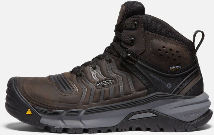 Keen Men's Waterproof Kansas City+ Kbf Mid (Soft Toe) Boots Size 9.5 Wide In Coffee Bean Black