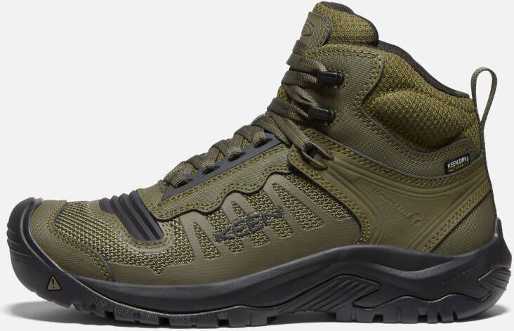 Keen Men's Waterproof Reno Kbf Mid (Soft Toe) Boots Size 10.5 Wide In Dark Olive Black