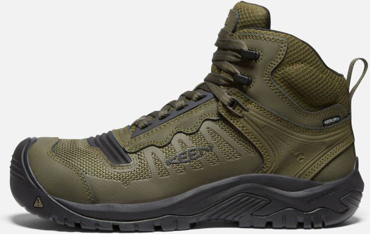 Keen Men's Waterproof Reno Mid Kbf (Carbon Fiber Toe) Boots Size 11.5 Wide In Dark Olive Black