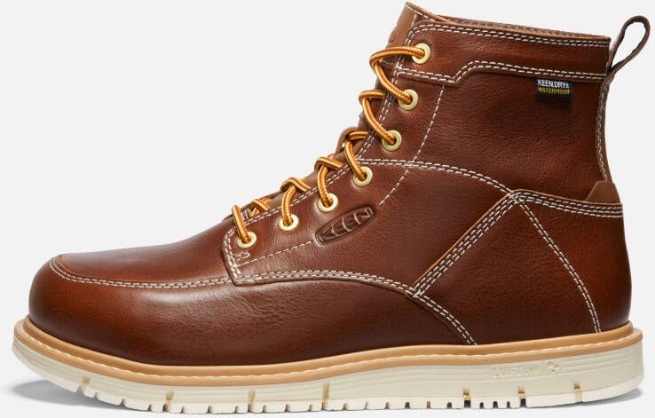 Keen Men's Waterproof San Jose 6" Boot (Aluminum Toe) Size 8.5 Wide In Tortoise Shell Star White