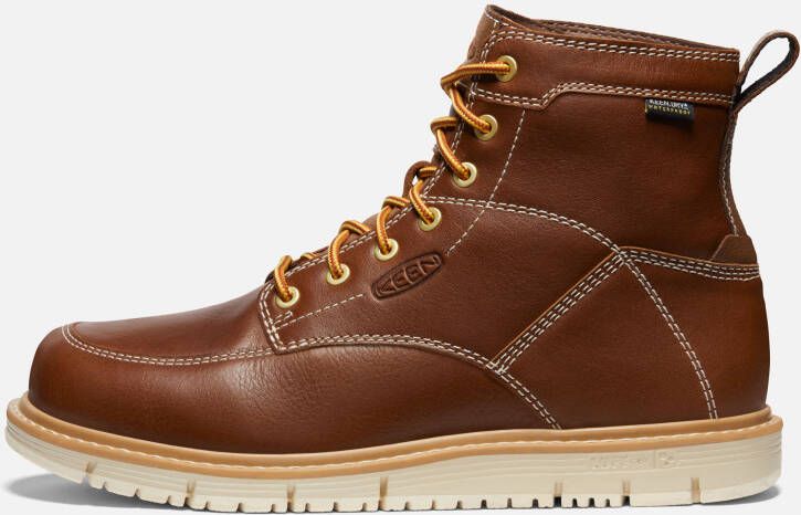 Keen Men's Waterproof San Jose 6" Boot (Soft Toe) Size 8.5 Wide In Tortoise Shell Star White