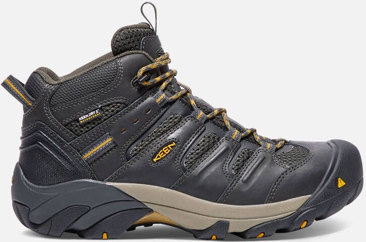 Keen Men's Waterproof Lansing Mid (Steel Toe) Boots Size 14 Wide In Raven Tawny Olive