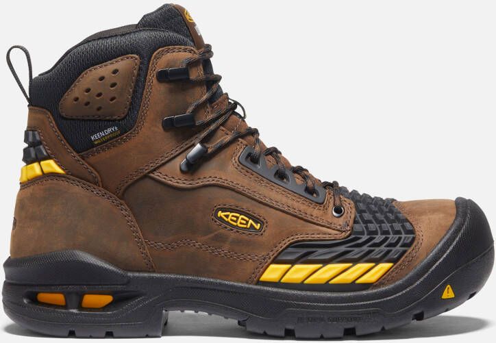 Keen Men's Waterproof Troy 6" Boot (Carbon-Fiber Toe) Size 11.5 Wide In Dark Earth Black