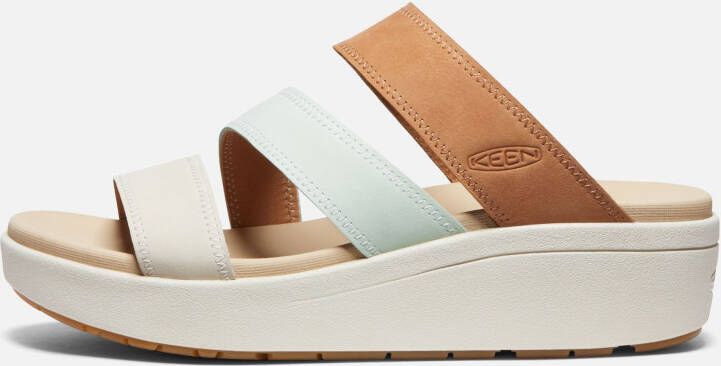 Keen Women's Ellecity Slide Sandals Size 10.5 In Natural Leather Clearly Aqua