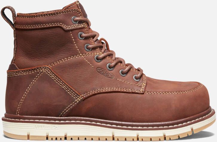 Keen Women's San Jose 6" Boot (Aluminum Toe) Size 8.5 Wide In Gingerbread Gum