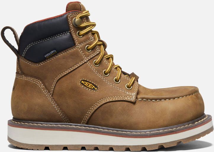 Keen Women's Waterproof Cincinnati 6" Boot (Carbon-Fiber Toe) Size 8.5 Wide In Belgian Sandshell