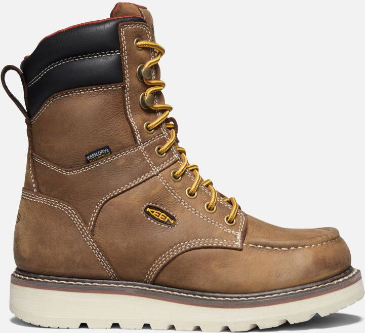 Keen Women's Waterproof Cincinnati 8" Boot (Soft Toe) Size 5.5 Wide In Belgian Sandshell