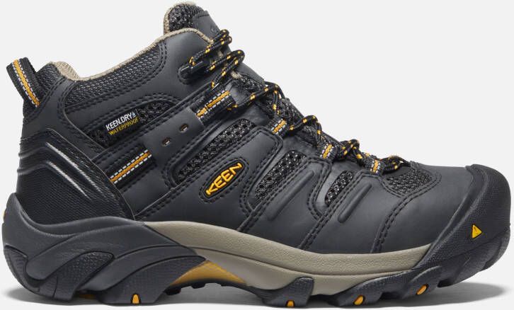 Keen Women's Waterproof Lansing Mid (Steel Toe) Boots Size 5.5 Wide In Raven Tawny Olive