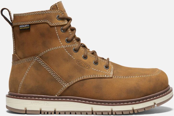 Keen Women's Waterproof San Jose 6" Boot (Aluminum Toe) Size 8.5 Wide In Almond Gum Kg 113