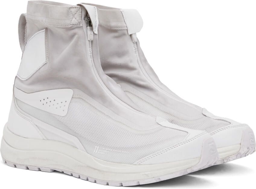 11 by Boris Bidjan Saberi Gray & White Salomon Edition Bamba 2 High Sneakers - Picture 2