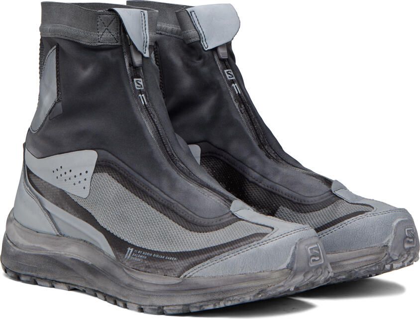 11 by Boris Bidjan Saberi Gray Salomon Edition Bamba 2 High Sneakers - Picture 2