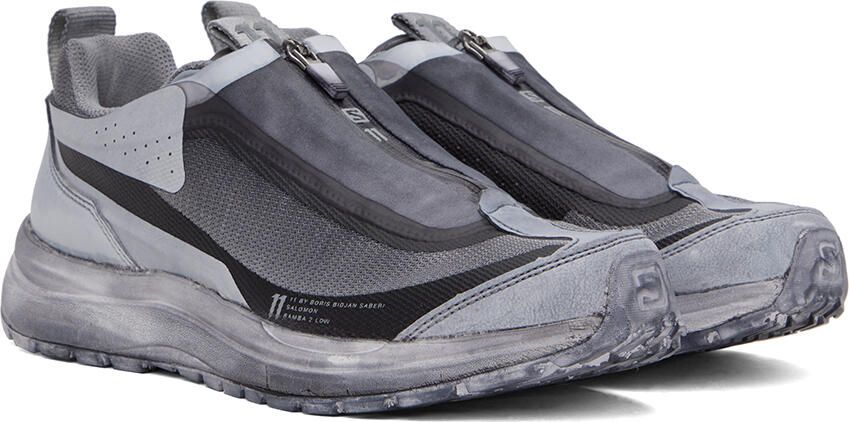 11 by Boris Bidjan Saberi Gray Salomon Edition Bamba 2 Low Sneakers - Picture 2