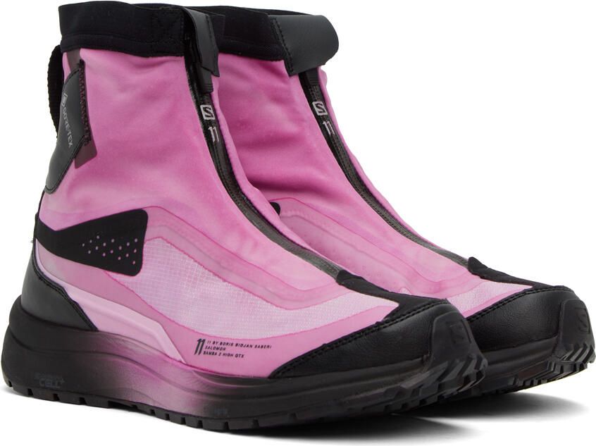 11 by Boris Bidjan Saberi Pink Salomon Edition Bamba 2 High Sneakers - Picture 2
