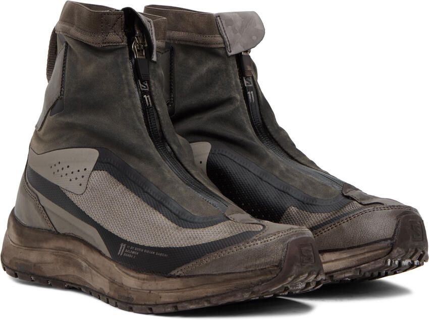 11 by Boris Bidjan Saberi Taupe Salomon Edition Bamba 2 High Sneakers - Picture 2