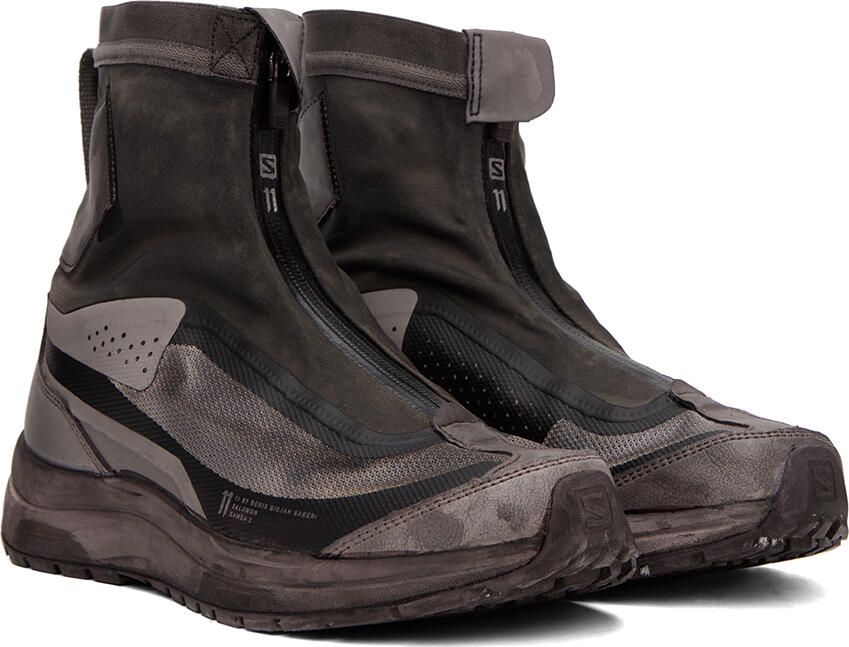 11 by Boris Bidjan Saberi Taupe Salomon Edition Bamba 2 High Sneakers - Picture 2