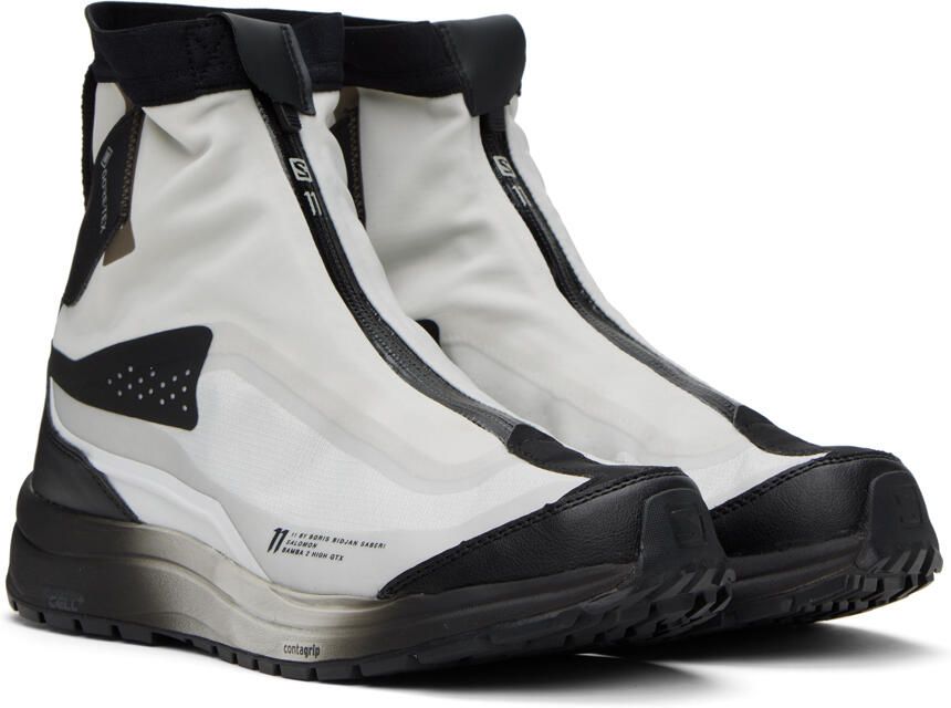 11 by Boris Bidjan Saberi White & Black Salomon Edition Bamba 2 High GTX Sneakers - Picture 2