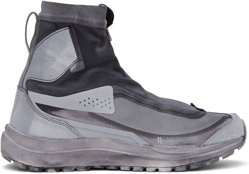11 by Boris Bidjan Saberi Gray Salomon Edition Bamba 2 High Sneakers - Picture 5