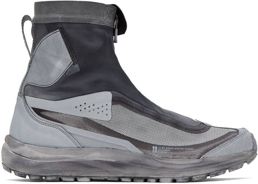 11 by Boris Bidjan Saberi Gray Salomon Edition Bamba 2 High Sneakers - Picture 5