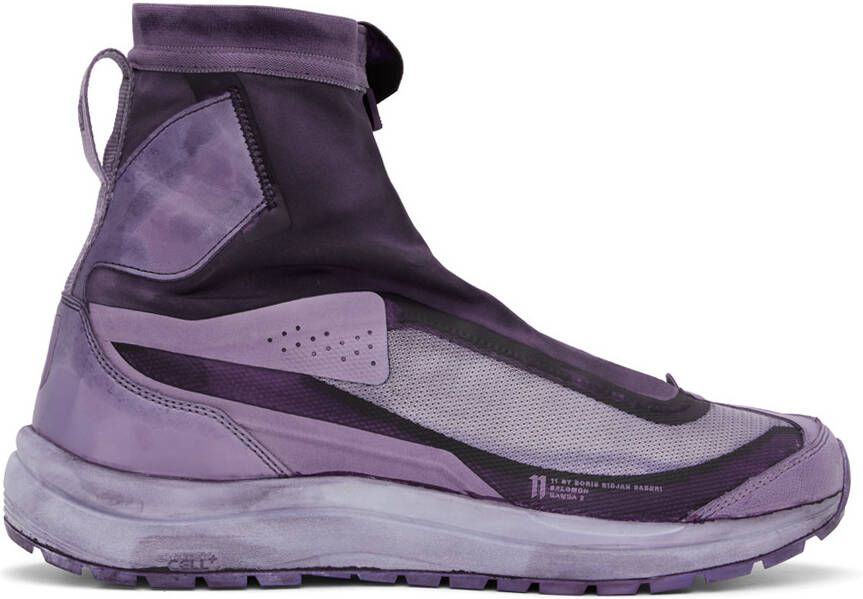 11 by Boris Bidjan Saberi Purple Salomon Edition Bamba 2 High Sneakers - Picture 2