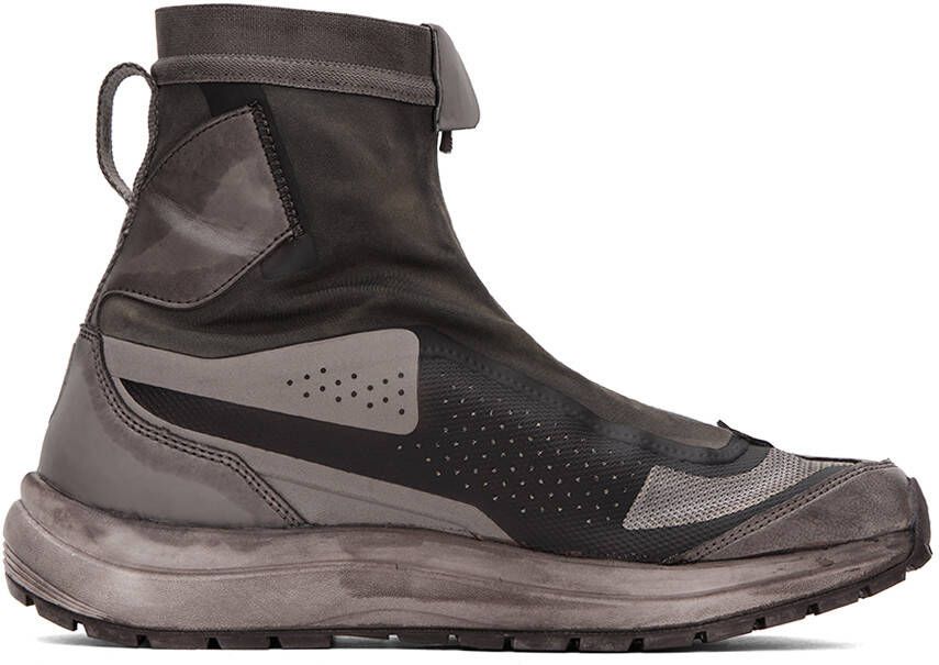 11 by Boris Bidjan Saberi Taupe Salomon Edition Bamba 2 High Sneakers - Picture 4