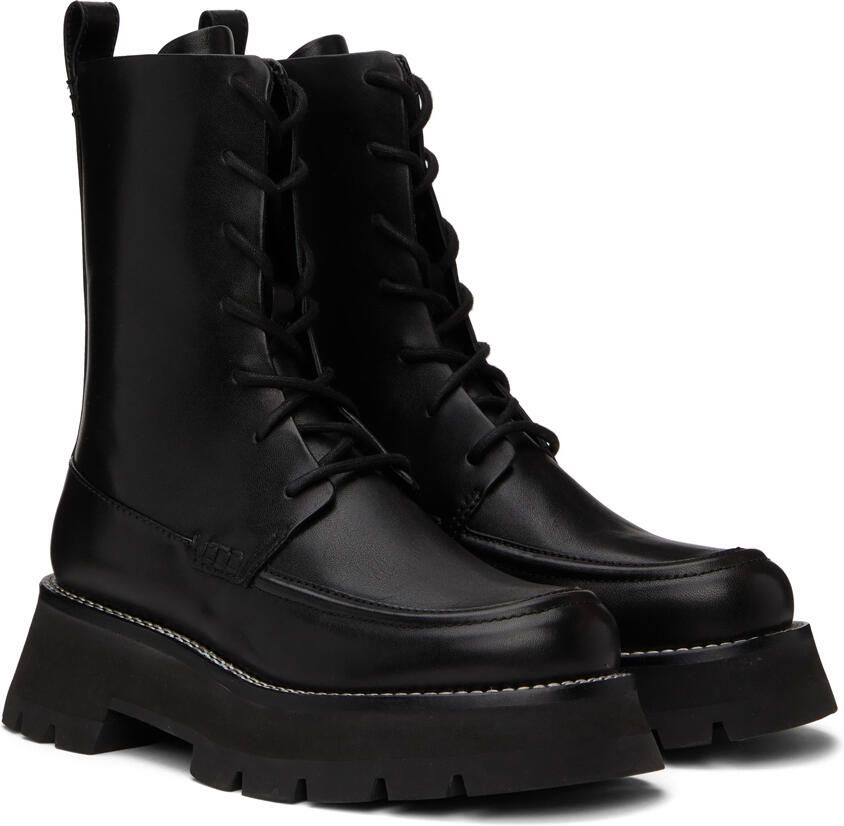 3.1 Phillip Lim Black Kate Lace-Up Combat Boots
