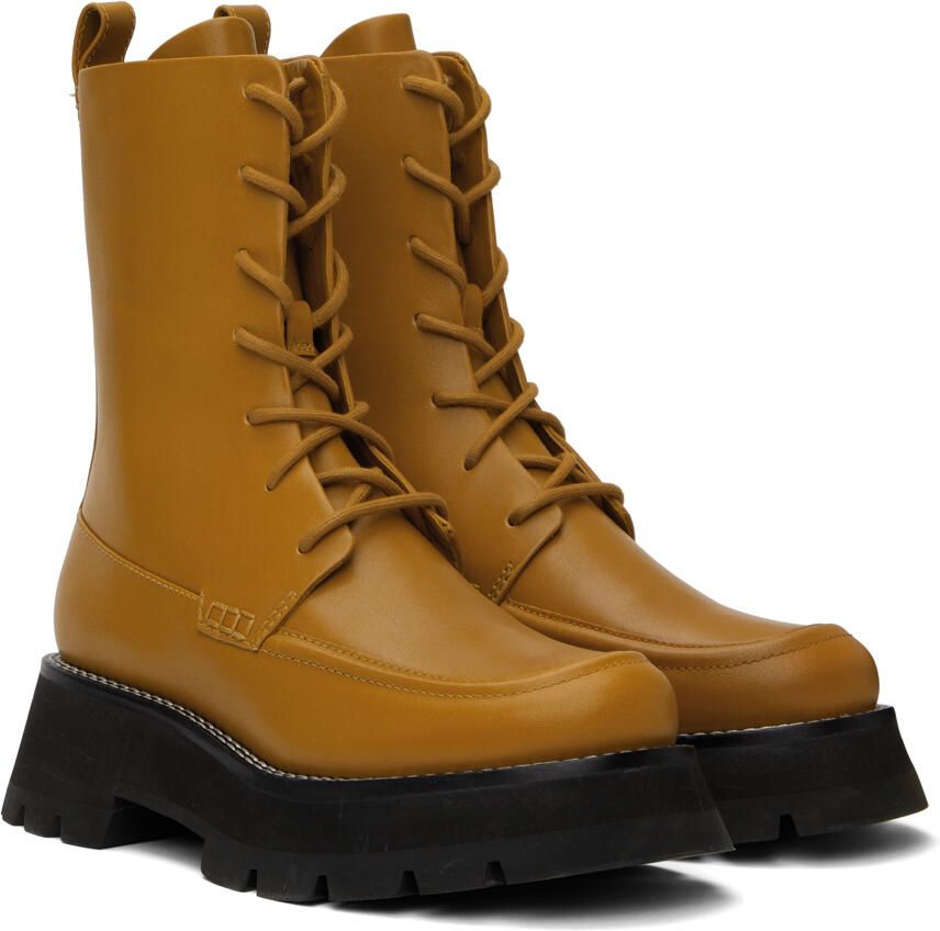 3.1 Phillip Lim Yellow Kate Lace-Up Combat Boots