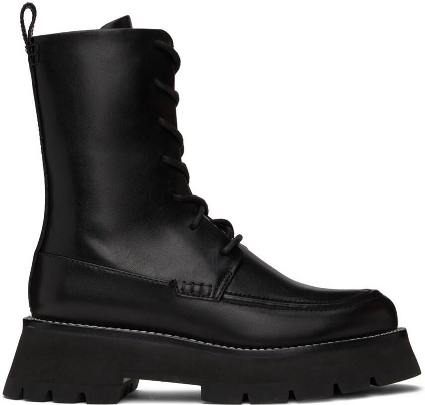3.1 Phillip Lim Black Kate Lace-Up Combat Boots - Picture 5