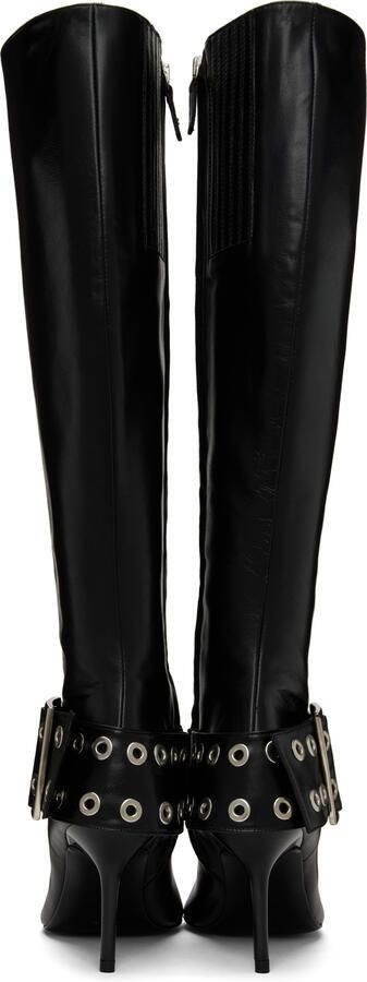 ABRA Black Big Belt Tall Boots - Picture 3