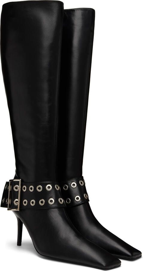 ABRA Black Big Belt Tall Boots - Picture 2