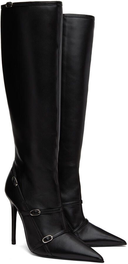 ABRA Black High Belt Boots