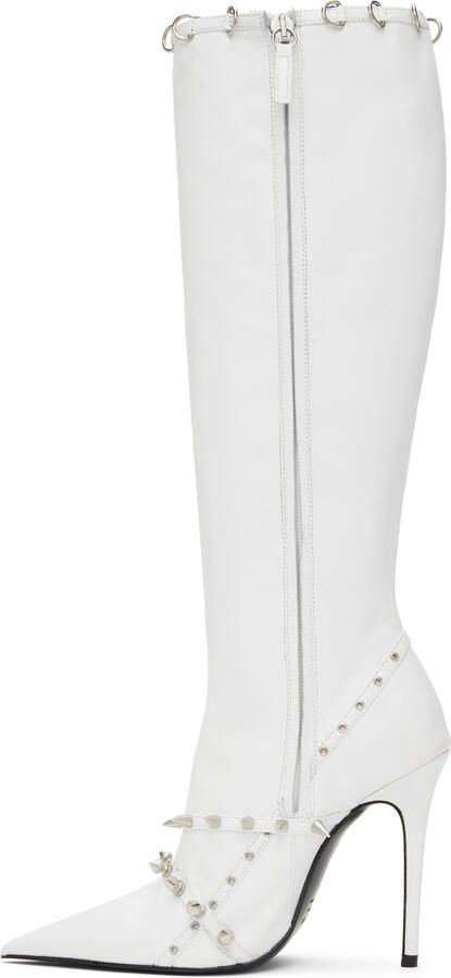 Abra White Spike Boots - Picture 2