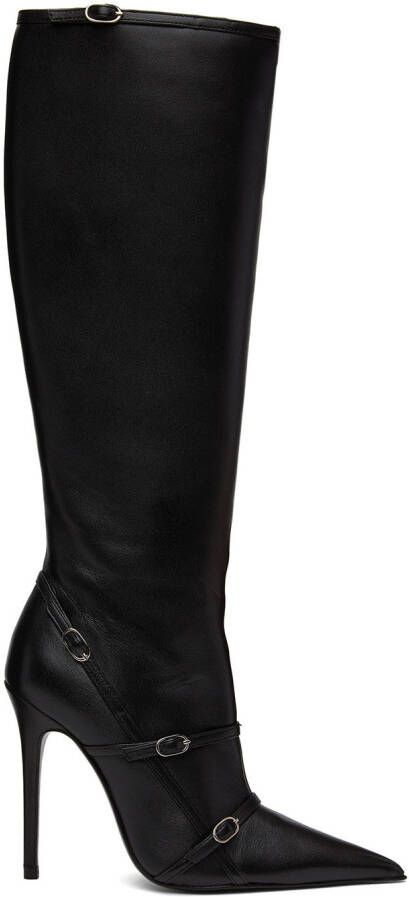 ABRA Black High Belt Boots - Picture 5