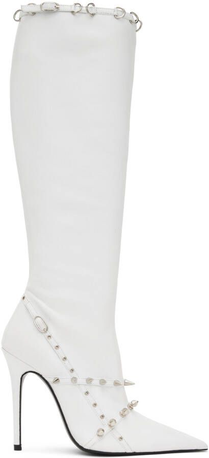 Abra White Spike Boots - Picture 5