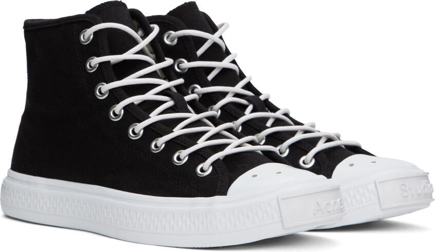 Acne Studios Black & White Canvas Sneakers - Picture 2
