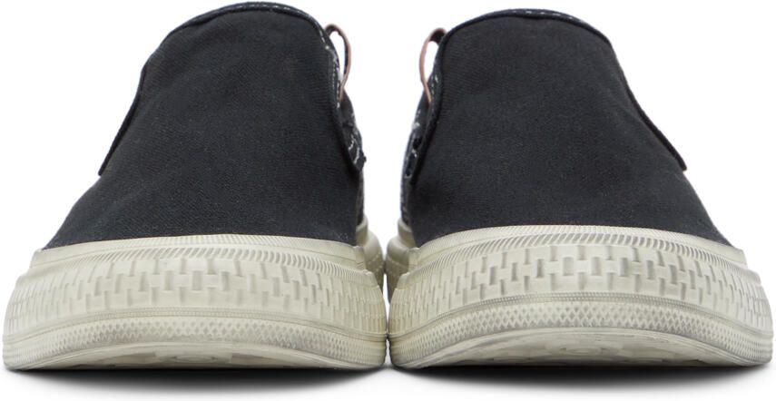 Acne Studios Black Canvas Slip-On Sneakers - Picture 5