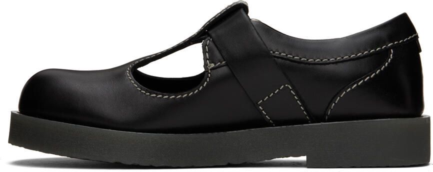 Acne Studios Black Leather Buckle Oxfords - Picture 3