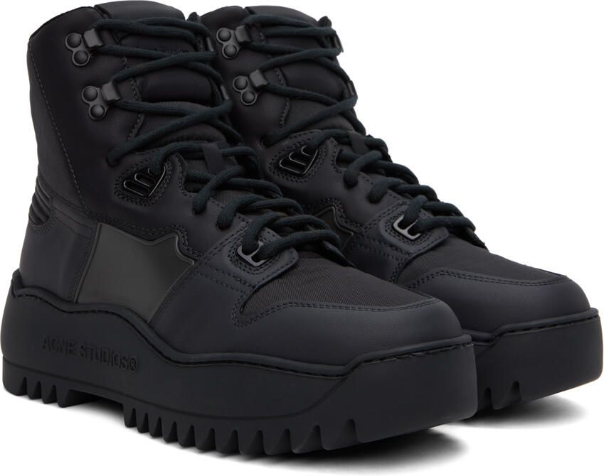 Acne Studios Black Paneled Boots - Picture 2
