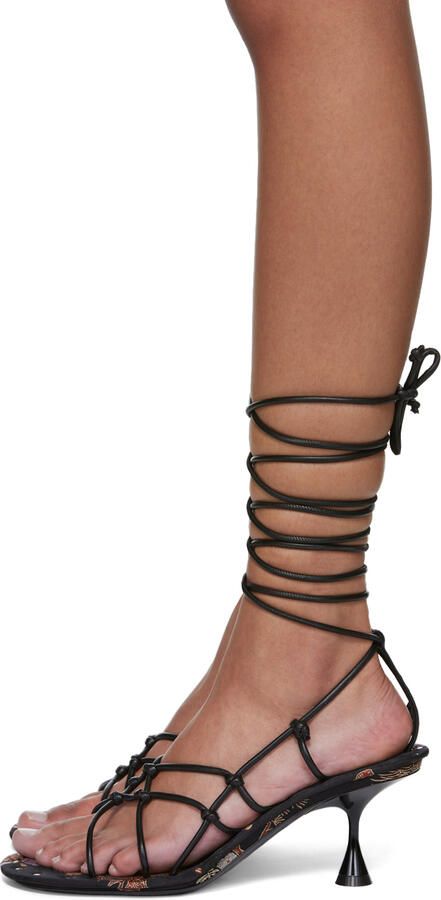 Acne Studios Black Strappy Heeled Sandals - Picture 2
