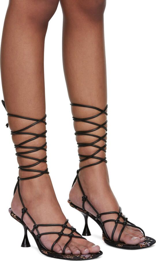 Acne Studios Black Strappy Heeled Sandals