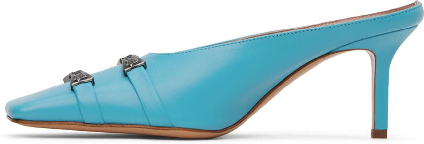 Acne Studios Blue Bow Buckle Mules - Picture 3
