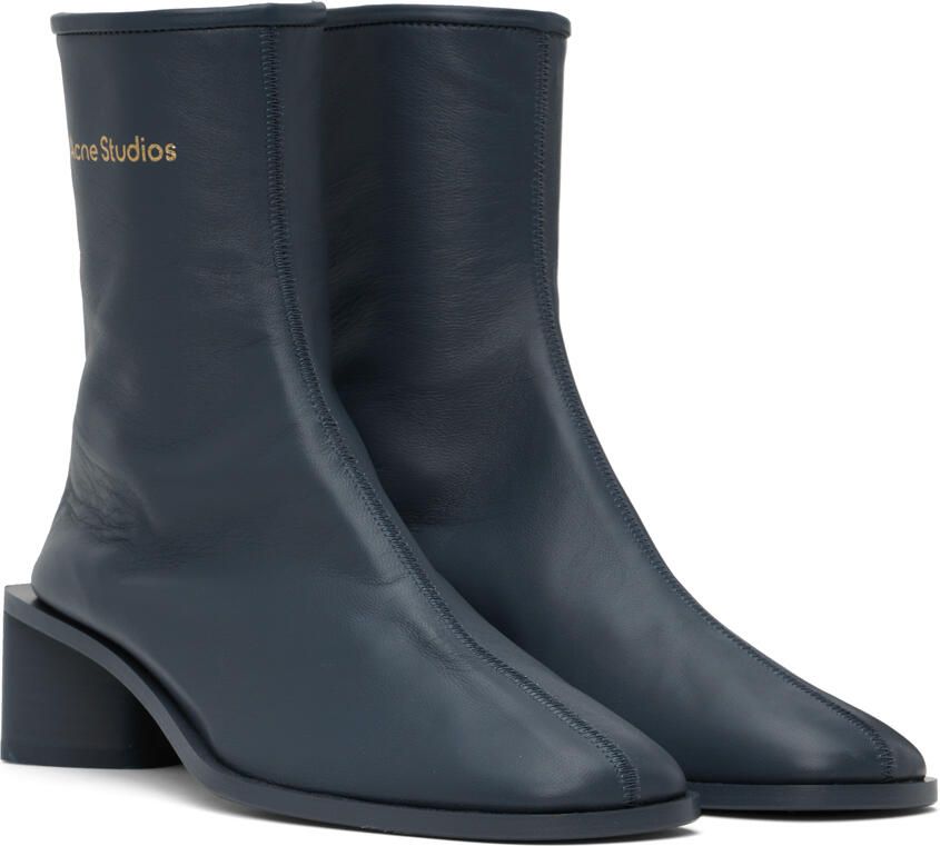 Acne Studios Blue Branded Logo Boots