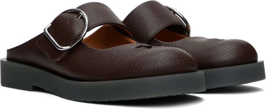 Acne Studios Brown Buckle Mules - Picture 3