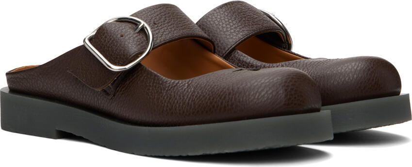 Acne Studios Brown Star Cutout Mules - Picture 2