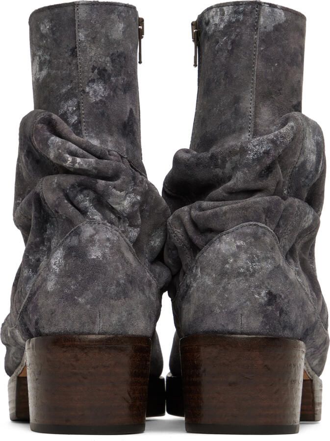 Acne Studios Gray Digital Print Boots - Picture 3
