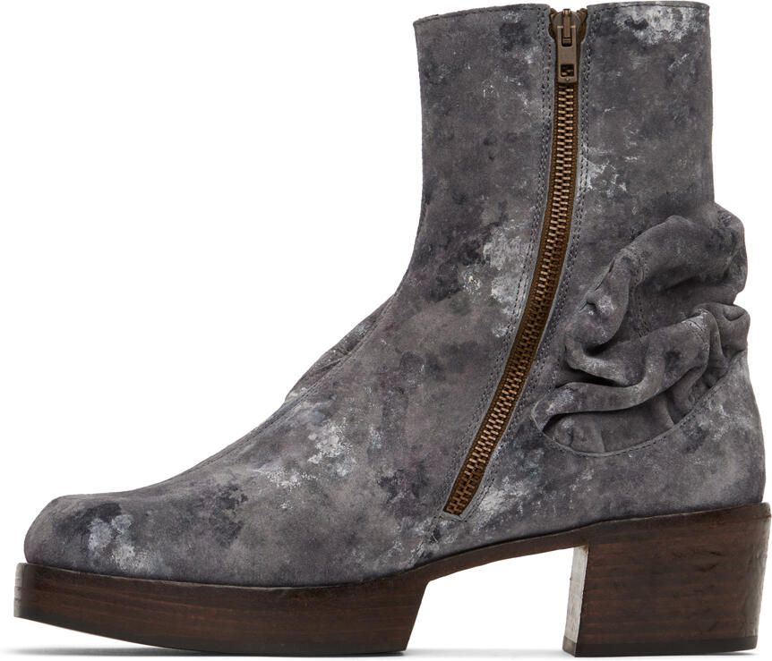 Acne Studios Gray Digital Print Boots - Picture 2