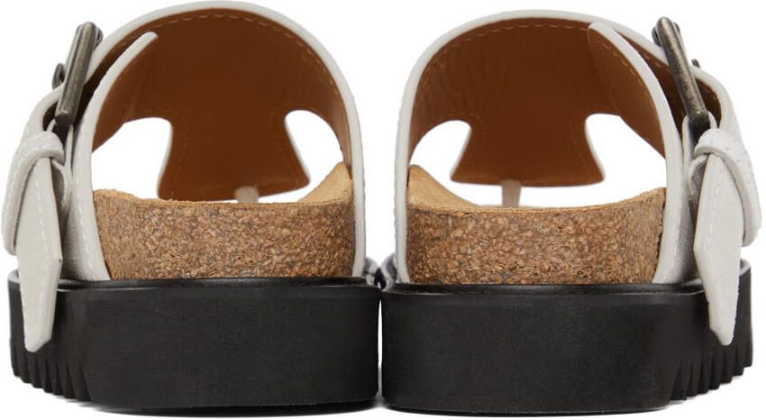 Acne Studios Off-White Leather Flat Sandals