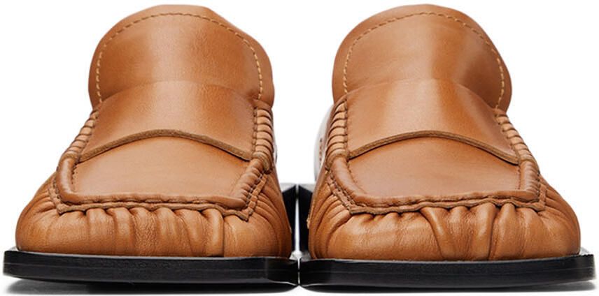 Acne Studios Tan Square Toe Bladie Loafers - Picture 2