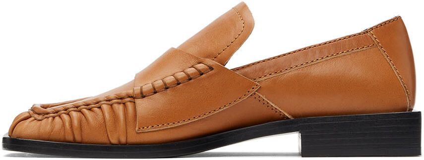 Acne Studios Tan Square Toe Bladie Loafers - Picture 3