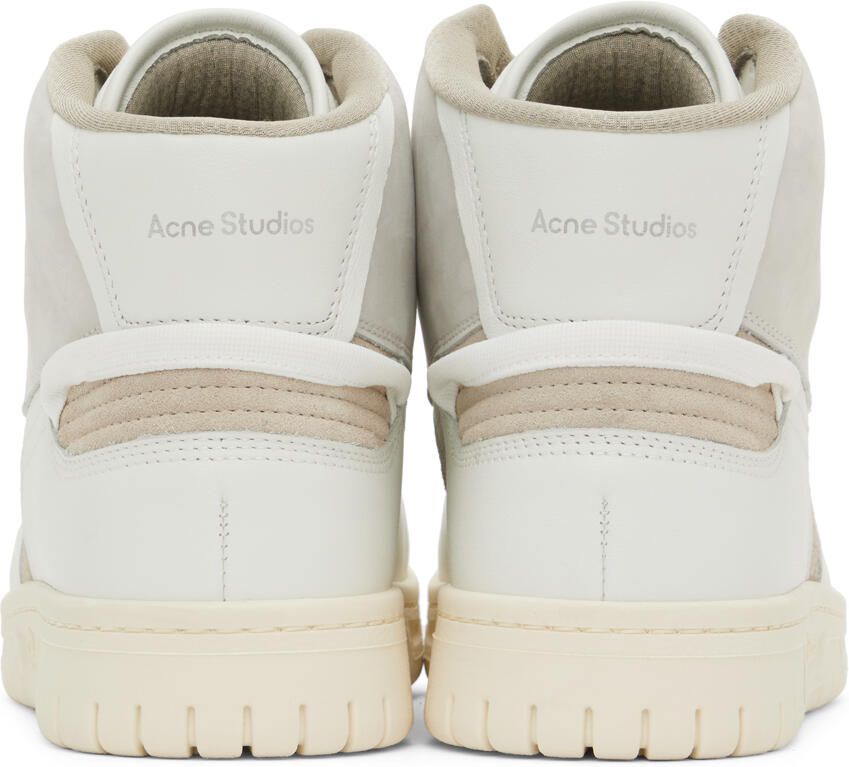 Acne Studios White & Beige Paneled Sneakers - Picture 5